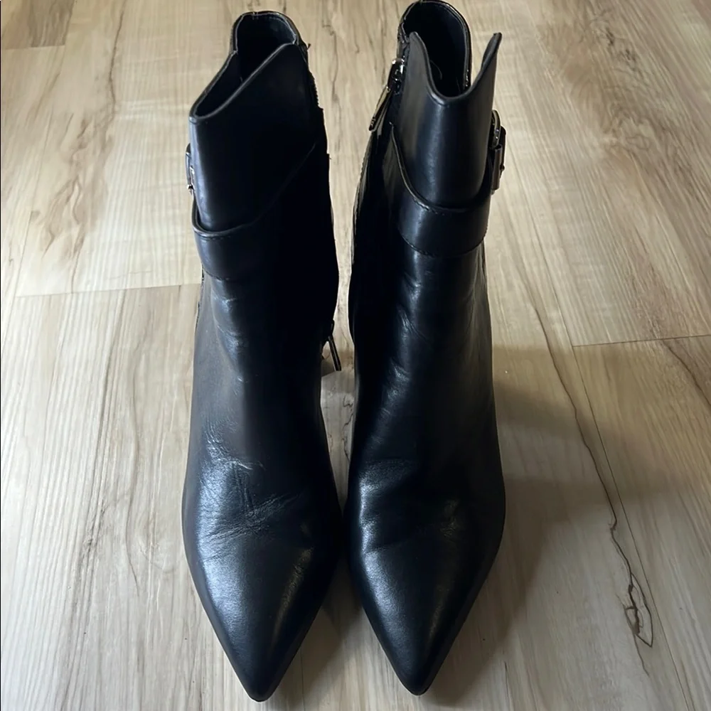 Sam Edelman Black Croc-Embossed Ankle Boots - Picture 8 of 10